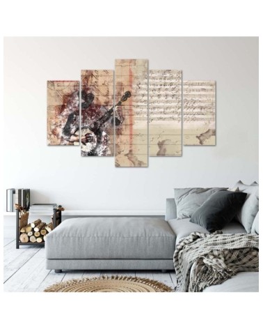 Leinwanddruck - Abstrakt Gitarre Musik Vintage | Feeby