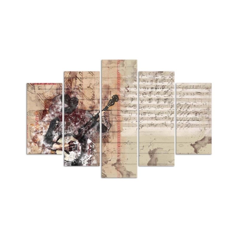 Leinwanddruck - Abstrakt Gitarre Musik Vintage | Feeby