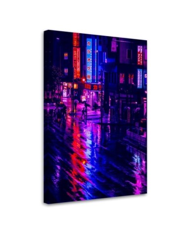 A rainy day in Tokyo - Modern Canvas paintings for wall | FEEBY