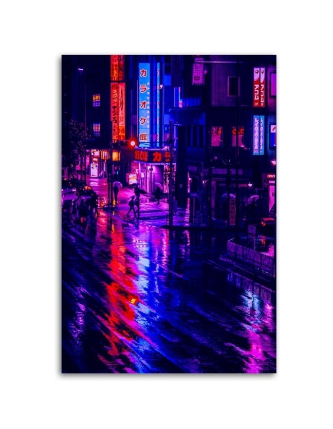 A rainy day in Tokyo - Modern Canvas paintings for wall | FEEBY
