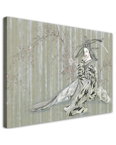 Oriental canvas painting - Traditional Japanese geisha | FEEBY