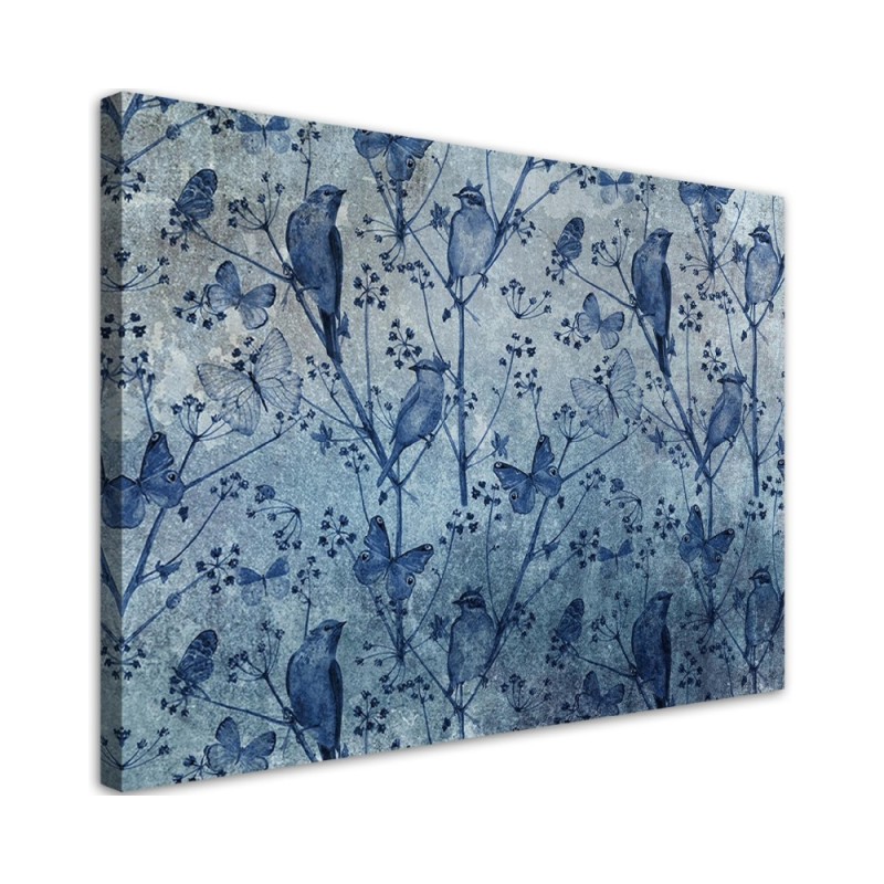 Bild auf Leinwand - Abstrakt Vögel auf Zweigen | Feeby