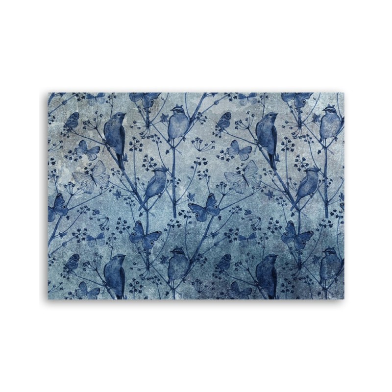 Bild auf Leinwand - Abstrakt Vögel auf Zweigen | Feeby