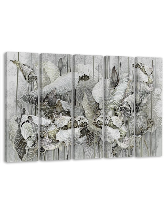 Wandbild für Wohnzimmer - Saint Lotos Blumen | Feeby