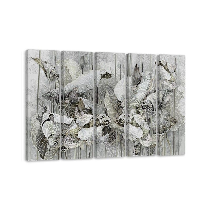 Wandbild für Wohnzimmer - Saint Lotos Blumen | Feeby