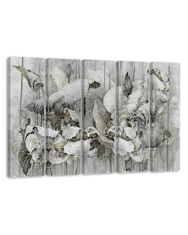 Wandbild für Wohnzimmer - Saint Lotos Blumen | Feeby