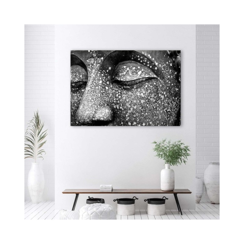 Leinwandbild - Buddha Grau Asien | Feeby