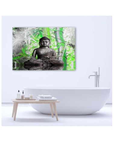 Modernes Wandbild - Buddha und Blätter | Feeby