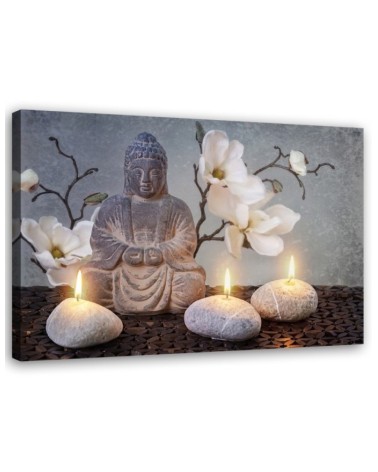 Leinwandbild - Buddha Orchidee Blumen | Feeby