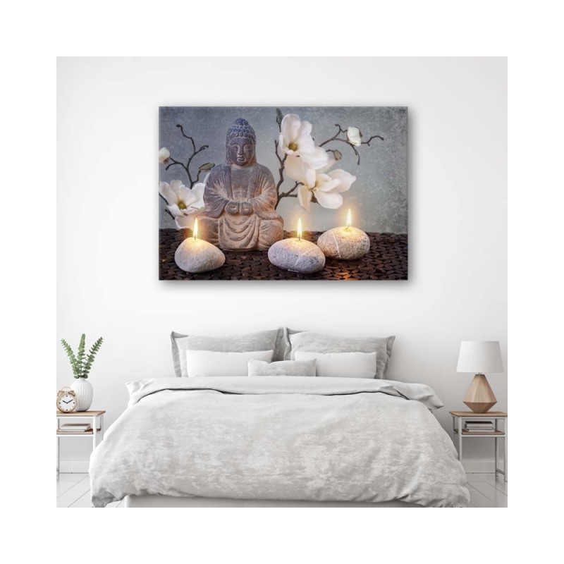 Leinwandbild - Buddha Orchidee Blumen | Feeby