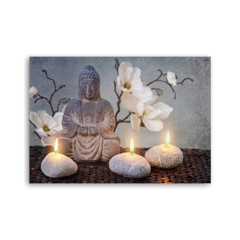 Leinwandbild - Buddha Orchidee Blumen | Feeby