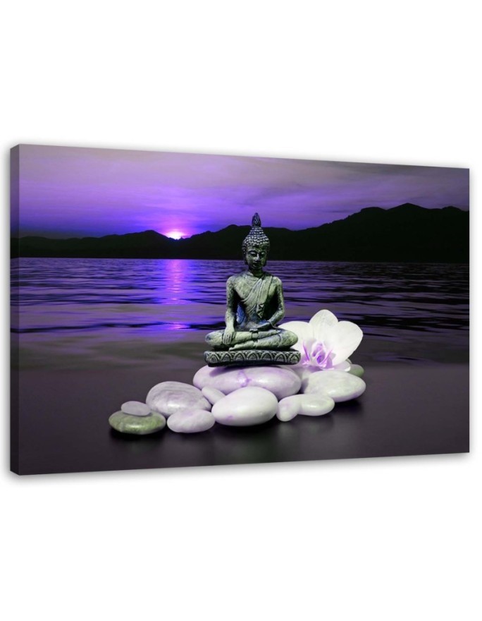 Leinwandbild - Buddha auf Steinen | Feeby