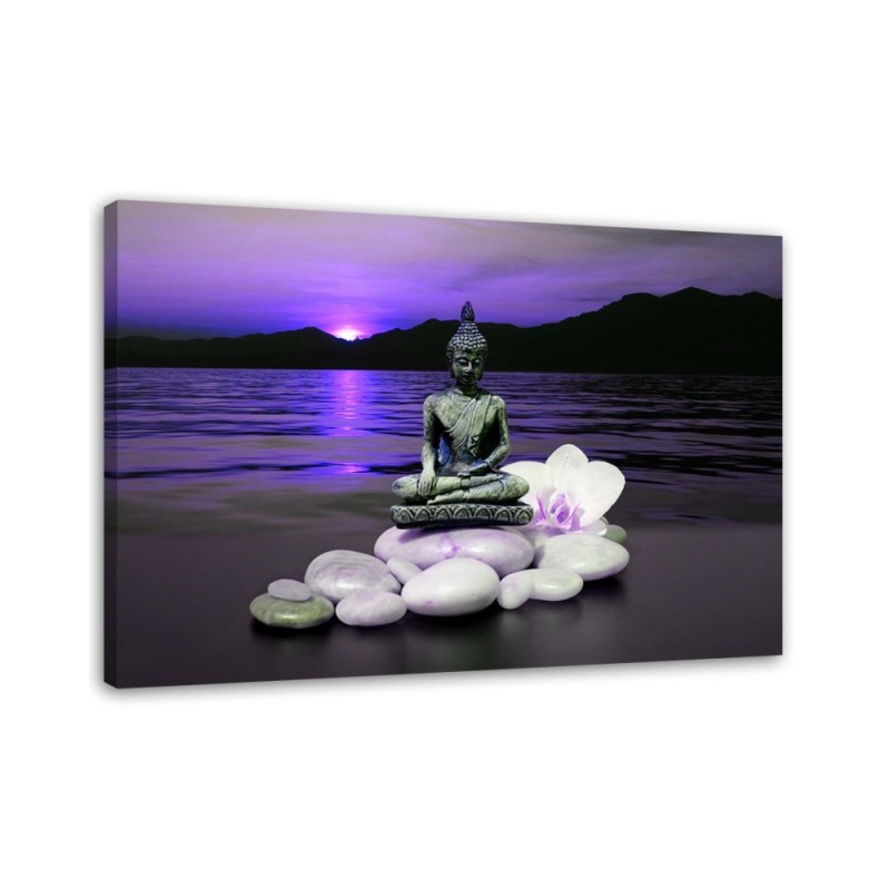 Leinwandbild - Buddha auf Steinen | Feeby