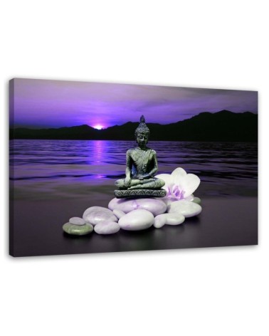 Leinwandbild - Buddha auf Steinen | Feeby