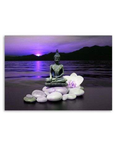 Leinwandbild - Buddha auf Steinen | Feeby