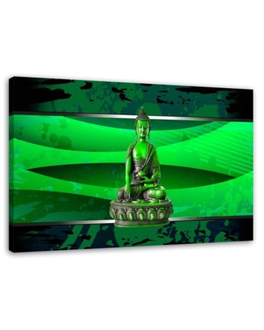 Canvas prints abstract on canvas - Buddha on green background | FEEBY