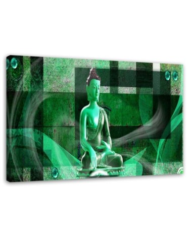 Abstract painting on canvas - Buddha on geometric background | FEEBY
