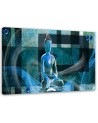 Canvas prints zen Buddhism - Buddha on geometric background blue | FEEBY