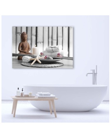 Leinwanddruck - Buddha mit Kerze | Feeby