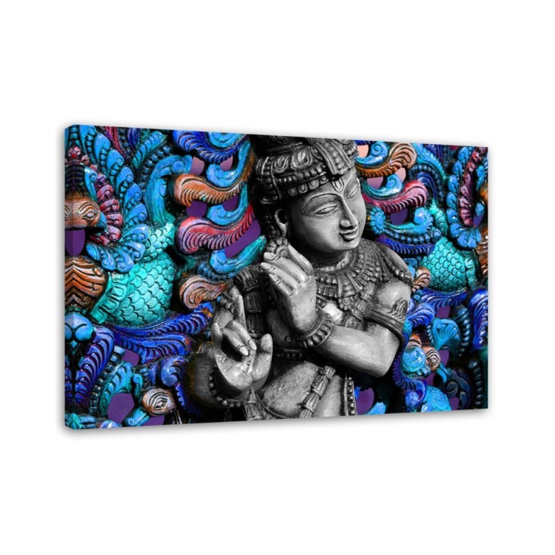 Bild auf Leinwand - Buddha auf Mosaik-Hintergrund | Feeby