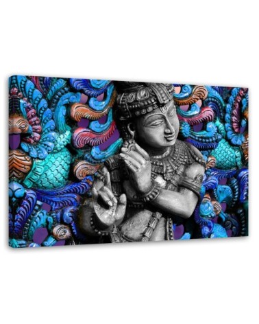 Bild auf Leinwand - Buddha auf Mosaik-Hintergrund | Feeby