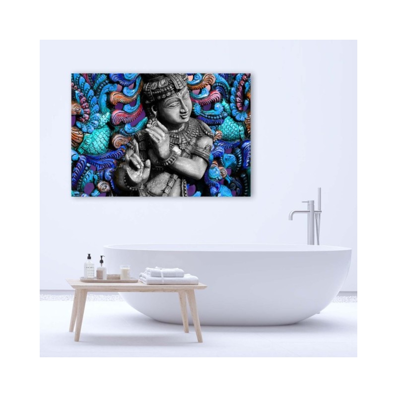 Bild auf Leinwand - Buddha auf Mosaik-Hintergrund | Feeby