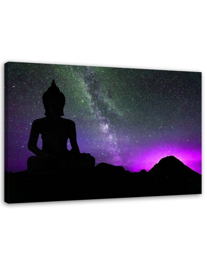 Leinwandbild modern - Buddha und das Polarlicht | Feeby