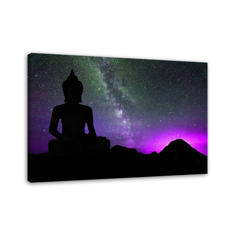 Leinwandbild modern - Buddha und das Polarlicht | Feeby