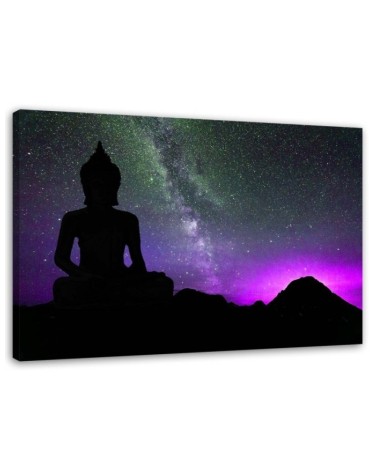 Leinwandbild modern - Buddha und das Polarlicht | Feeby