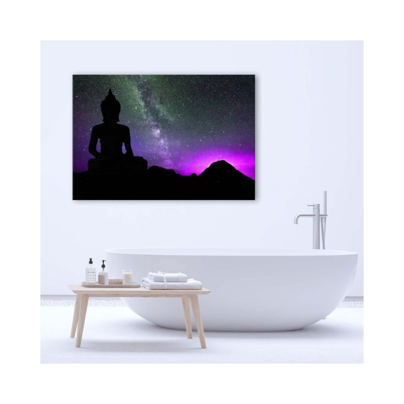 Leinwandbild modern - Buddha und das Polarlicht | Feeby