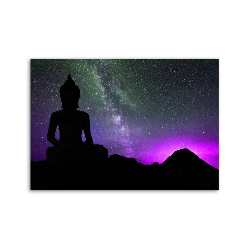 Leinwandbild modern - Buddha und das Polarlicht | Feeby