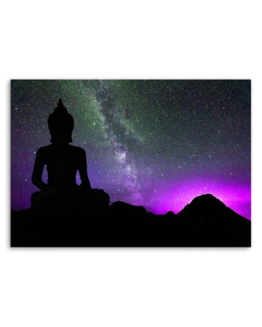 Leinwandbild modern - Buddha und das Polarlicht | Feeby