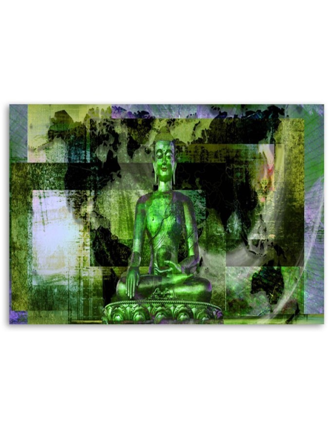 Obrazy na ścianę - Budda i abstrakcyjne tło zielone | FEEBY