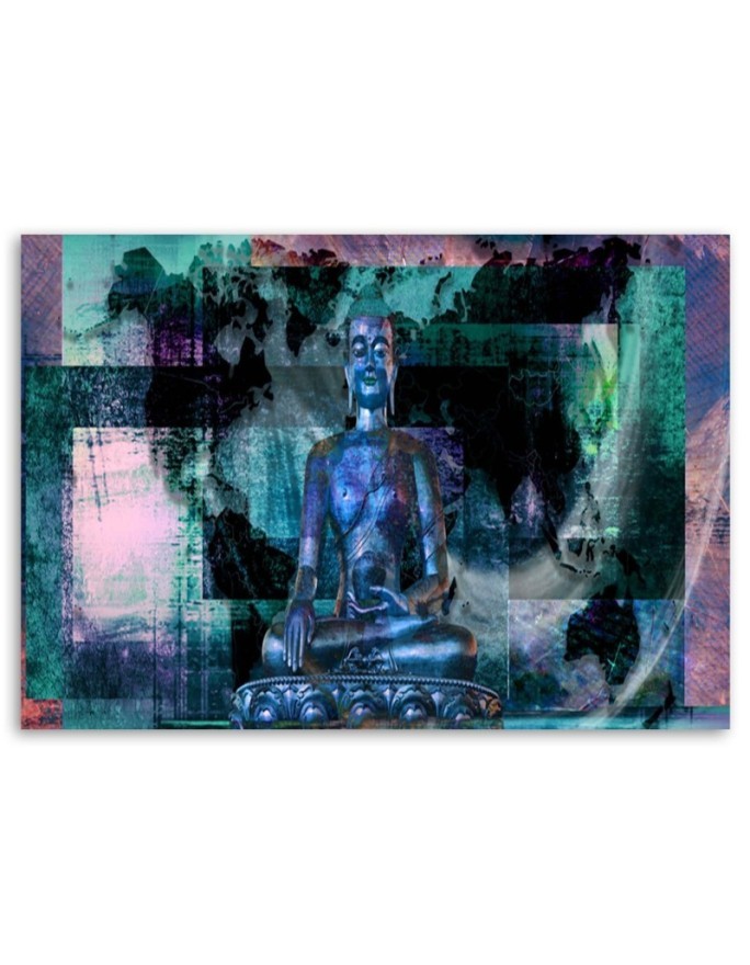 Budda i abstrakcyjne tło niebieskie - Obrazy na ścianę | FEEBY