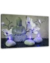 Painting abstract on canvas Buddha with orchids and candles | FEEBY
