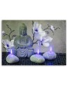 Obraz abstrakcja na płótnie Budda z orchideami i świeczkami | FEEBY