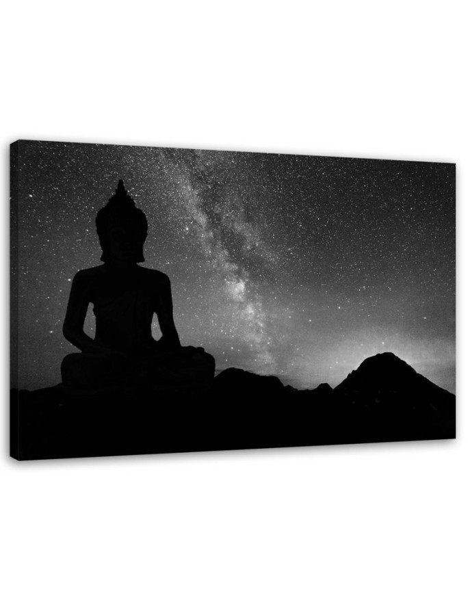 Abstract painting on canvas - Buddha and starry sky | FEEBY
