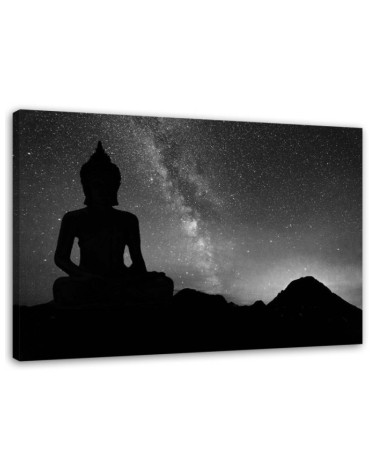 Abstract painting on canvas - Buddha and starry sky | FEEBY
