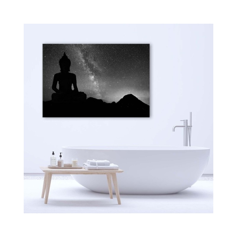 Bild auf Leinwand - Buddha und Sternenhimmel | Feeby