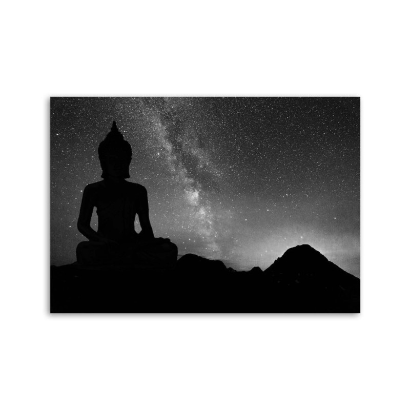 Bild auf Leinwand - Buddha und Sternenhimmel | Feeby