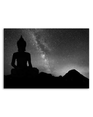 Bild auf Leinwand - Buddha und Sternenhimmel | Feeby
