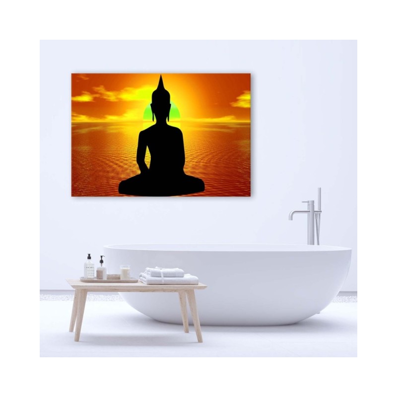 Leinwandbild - Buddha-Meditation bei Sonnenaufgang | Feeby