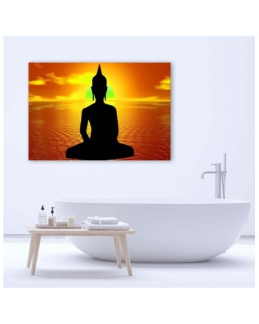 Leinwandbild - Buddha-Meditation bei Sonnenaufgang | Feeby