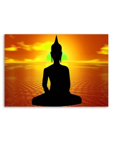 Leinwandbild - Buddha-Meditation bei Sonnenaufgang | Feeby