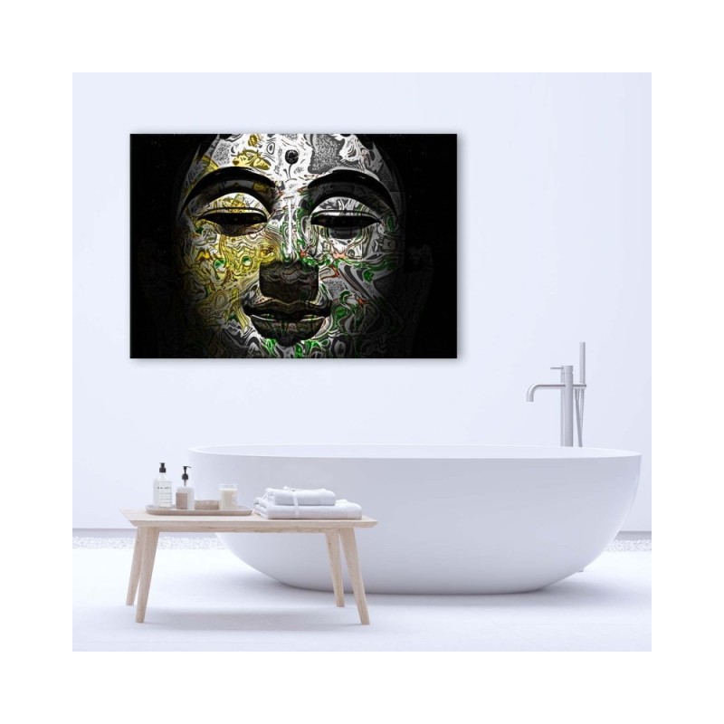 Bild auf Leinwand - Buddhas Gesicht in Mustern | Feeby