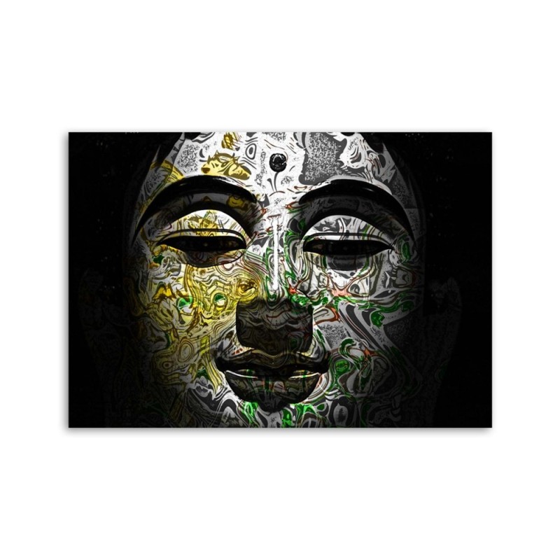 Bild auf Leinwand - Buddhas Gesicht in Mustern | Feeby