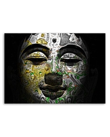Bild auf Leinwand - Buddhas Gesicht in Mustern | Feeby