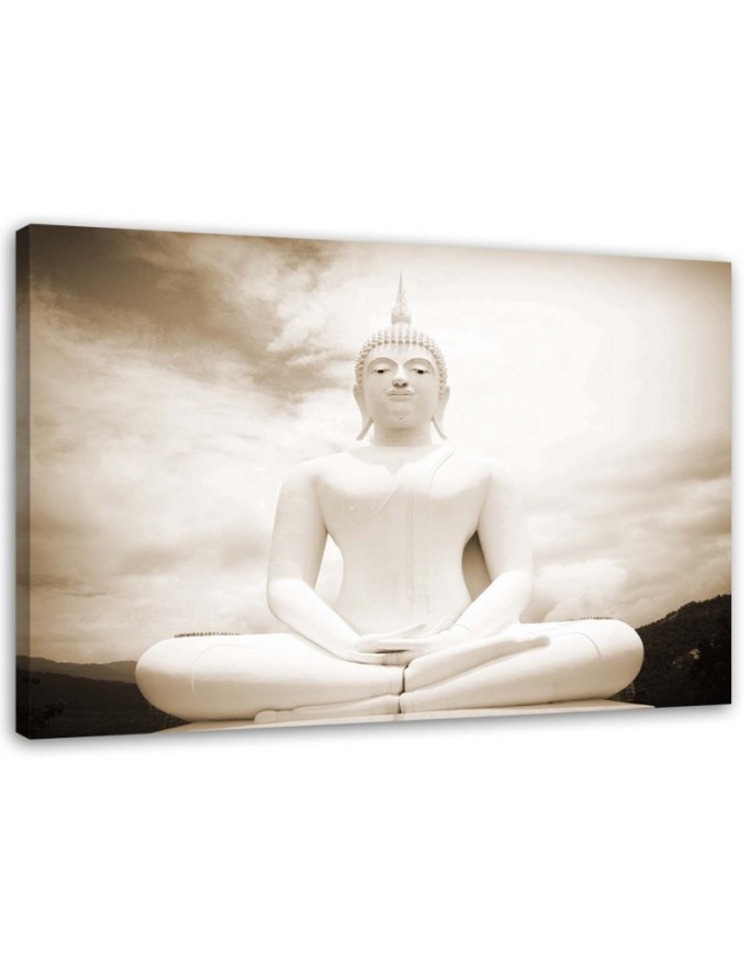Leinwandbild modern - Buddha und Retro-Himmel | Feeby