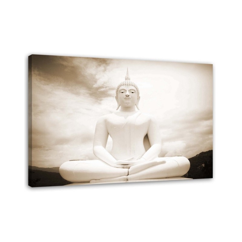 Leinwandbild modern - Buddha und Retro-Himmel | Feeby