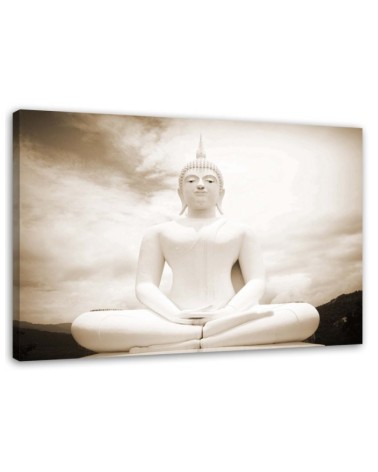 Leinwandbild modern - Buddha und Retro-Himmel | Feeby